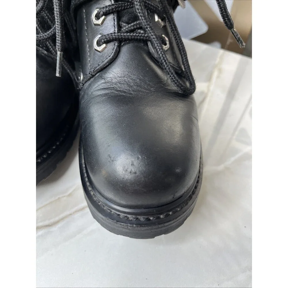 vtg harley davidson Black Leather Moto Boots Uk 7.5 Eu 41 Men Us 8.5 Women 10